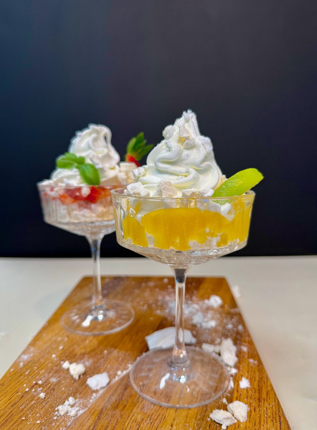 Revala gelato powder prepared as elegant mango gelato dessert